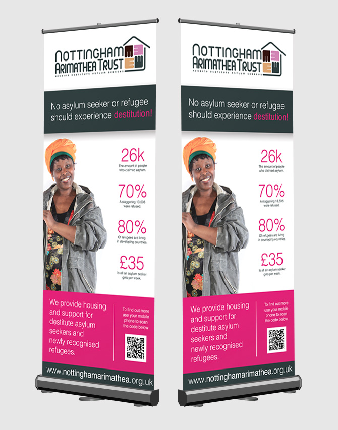 The New Nottingham Arimathea Trust Pop Up Banner